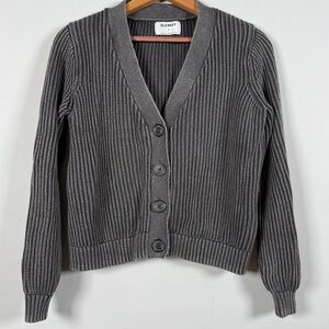 Old Navy 100% Cotton Charcoal Ribbed Cardigan, Size S